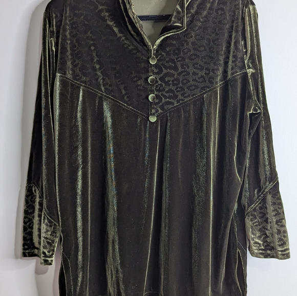 Velour Artex Sweater with Leopard - Size XL - Picture 2 of 6